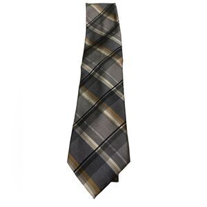 Calvin Klein mens wearhouse gray tan silver plaid X long length 31 inches